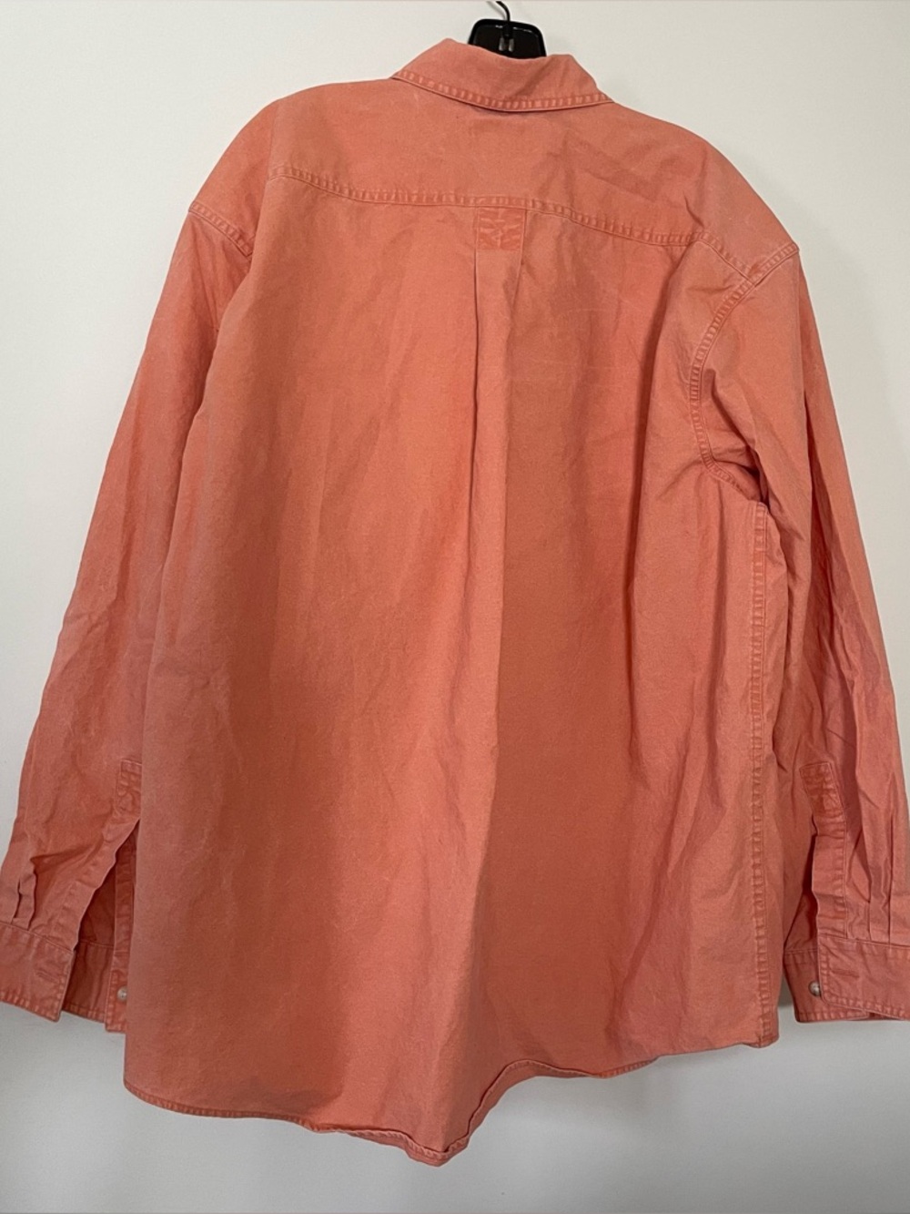 LL Bean Button Up Shirt Mens XL Orange Cotton Casual Western Outdoors - Picture 2 of 7
